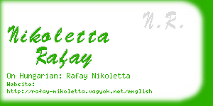 nikoletta rafay business card